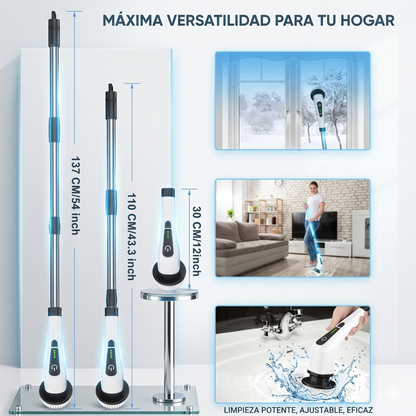 Limpieza profunda sin esfuerzo con el Cepillo Limpiador Eléctrico Recargable 7 en 1